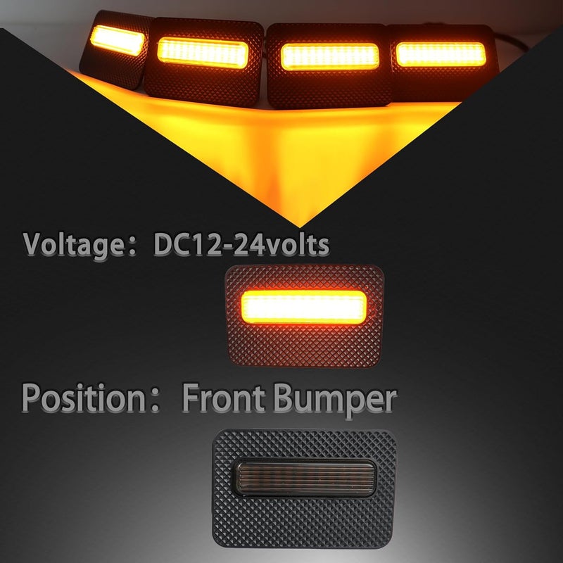 ZDEERAOTO 4pc Smoked Housing Amber LED Front Grille Lights DRL Feature Kit for Toyota Tacoma 2024 2025 SR SR5 Cab Pickup Accessories (Smoked) - Image 5
